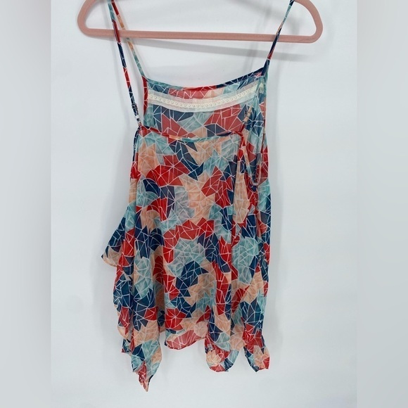 BCBGeneration sheer multicolored see through baggy loose fit tank top large - Picture 12 of 12